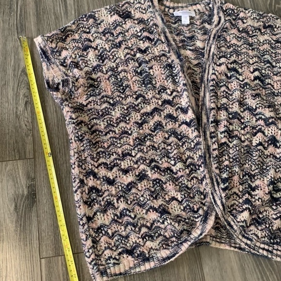 Motherhood maternity cardigan cozy pink blue oversized short sleeve sweater OS - Picture 6 of 7